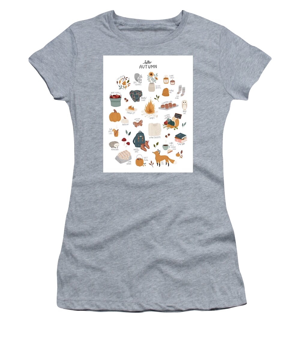 Autumn Women's T-Shirt featuring the digital art Hello Autumn by Amy Hamilton