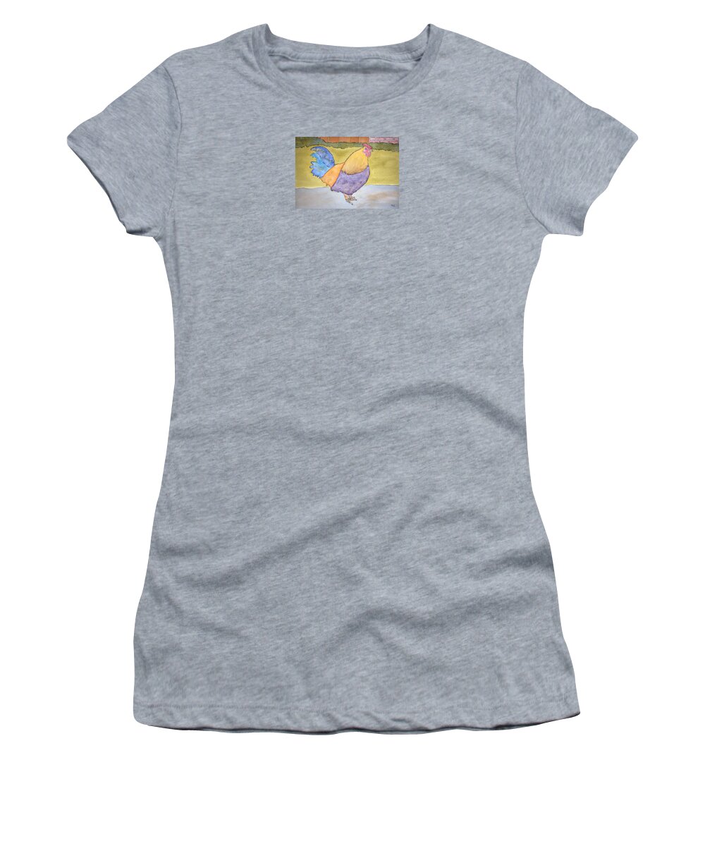 Watercolor Women's T-Shirt featuring the painting Hen of Lore by John Klobucher