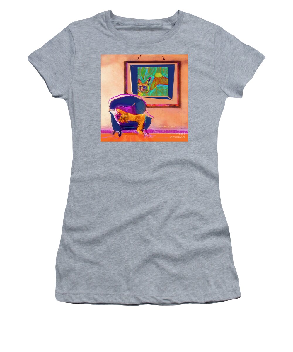 Square Women's T-Shirt featuring the mixed media Here's Looking at You Kit by Zsanan Studio
