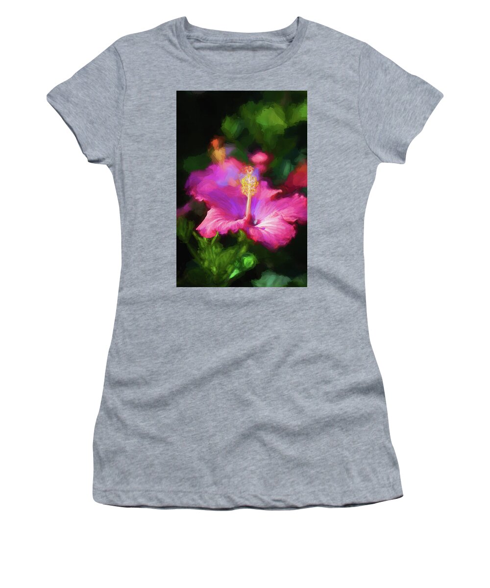 Nature Women's T-Shirt featuring the photograph Hibiscus Painted Lady 109 by Rich Franco