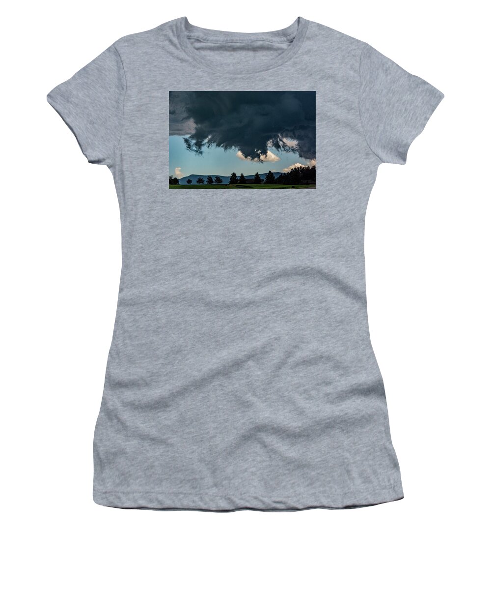 Storm Women's T-Shirt featuring the photograph High Base Thunderstorm by Douglas Wielfaert