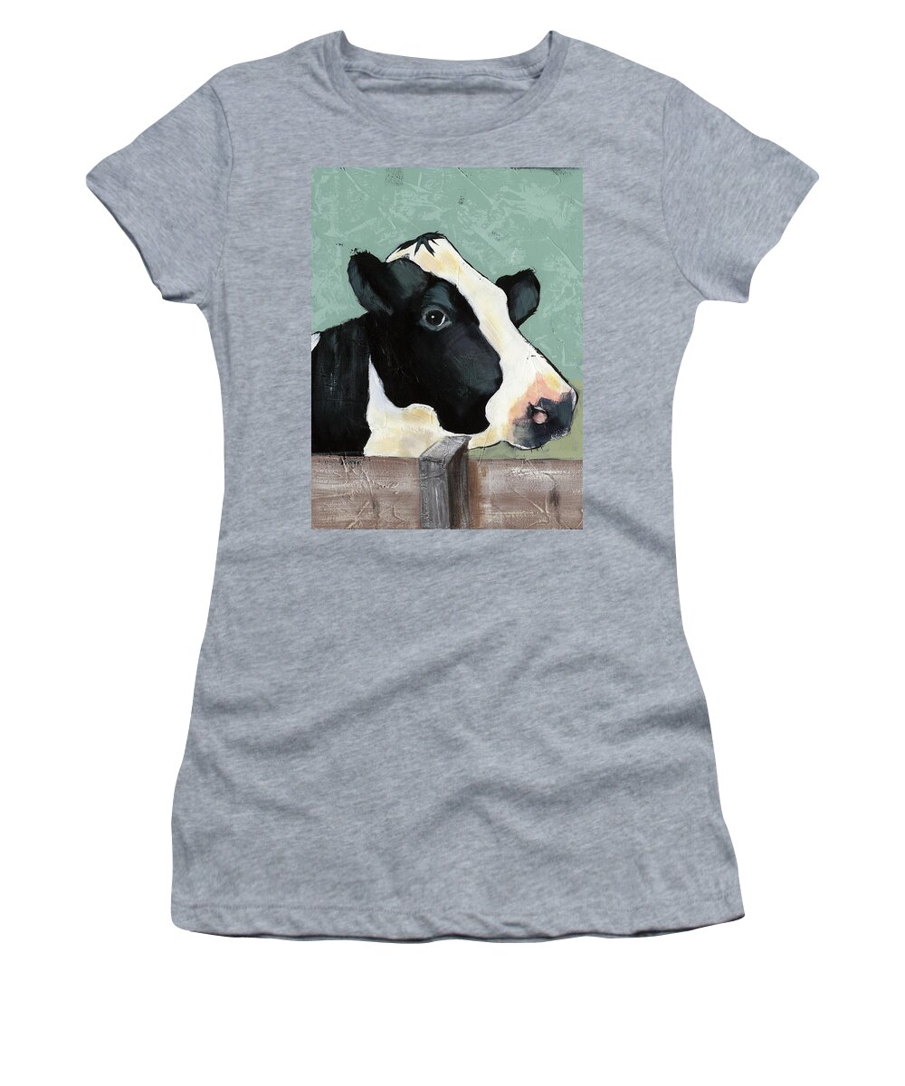 Animals Women's T-Shirt featuring the painting Holstein Cow I by Jade Reynolds