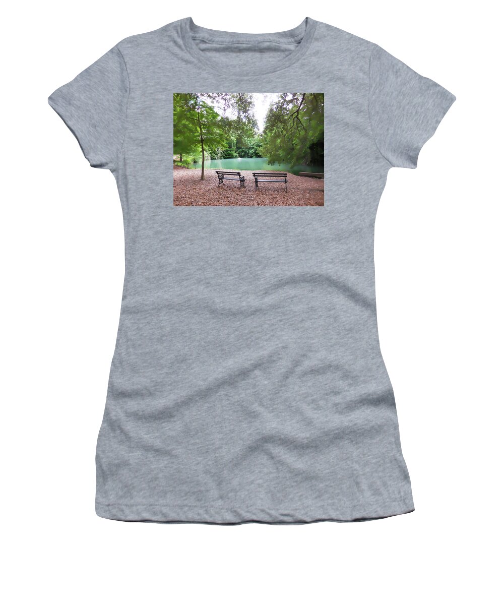 Hopeland Garden Women's T-Shirt featuring the painting Hopeland Garden 8 by Jeelan Clark