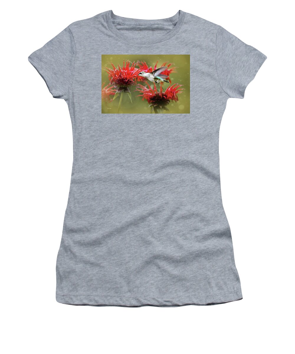 Bird Women's T-Shirt featuring the photograph Hummingbird Angel by Christina Rollo