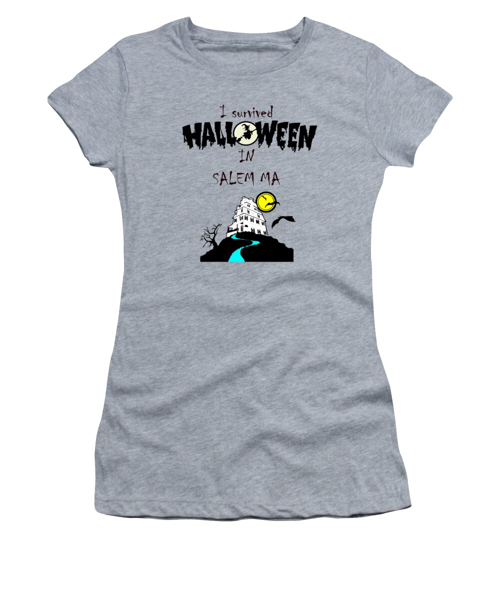 Autumn Women's T-Shirt featuring the photograph I survived Halloween in Salem-2 by Jeff Folger