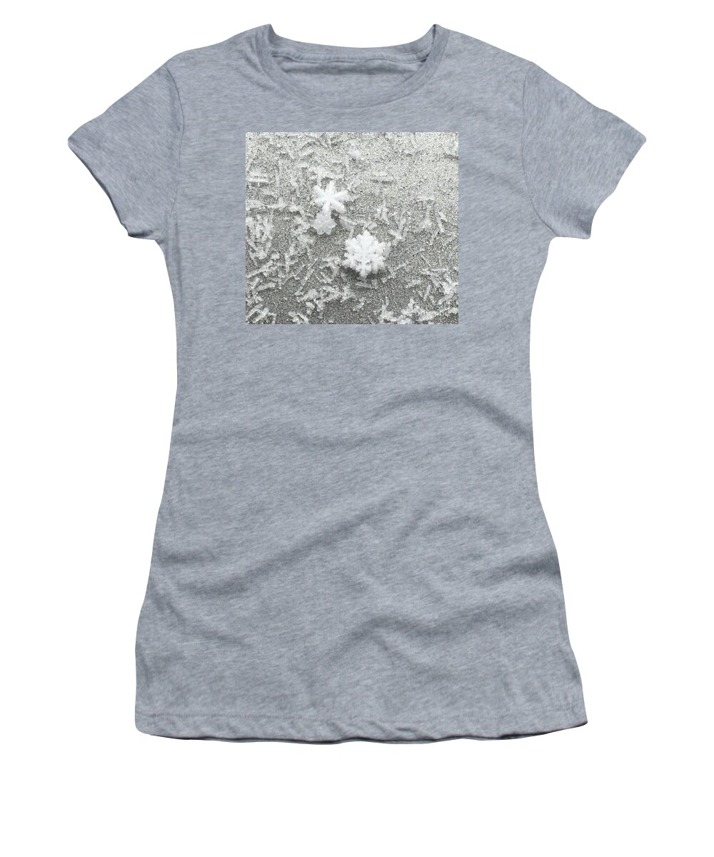 Ice Women's T-Shirt featuring the photograph Ice Crystals Composition #3 by Aicy Karbstein