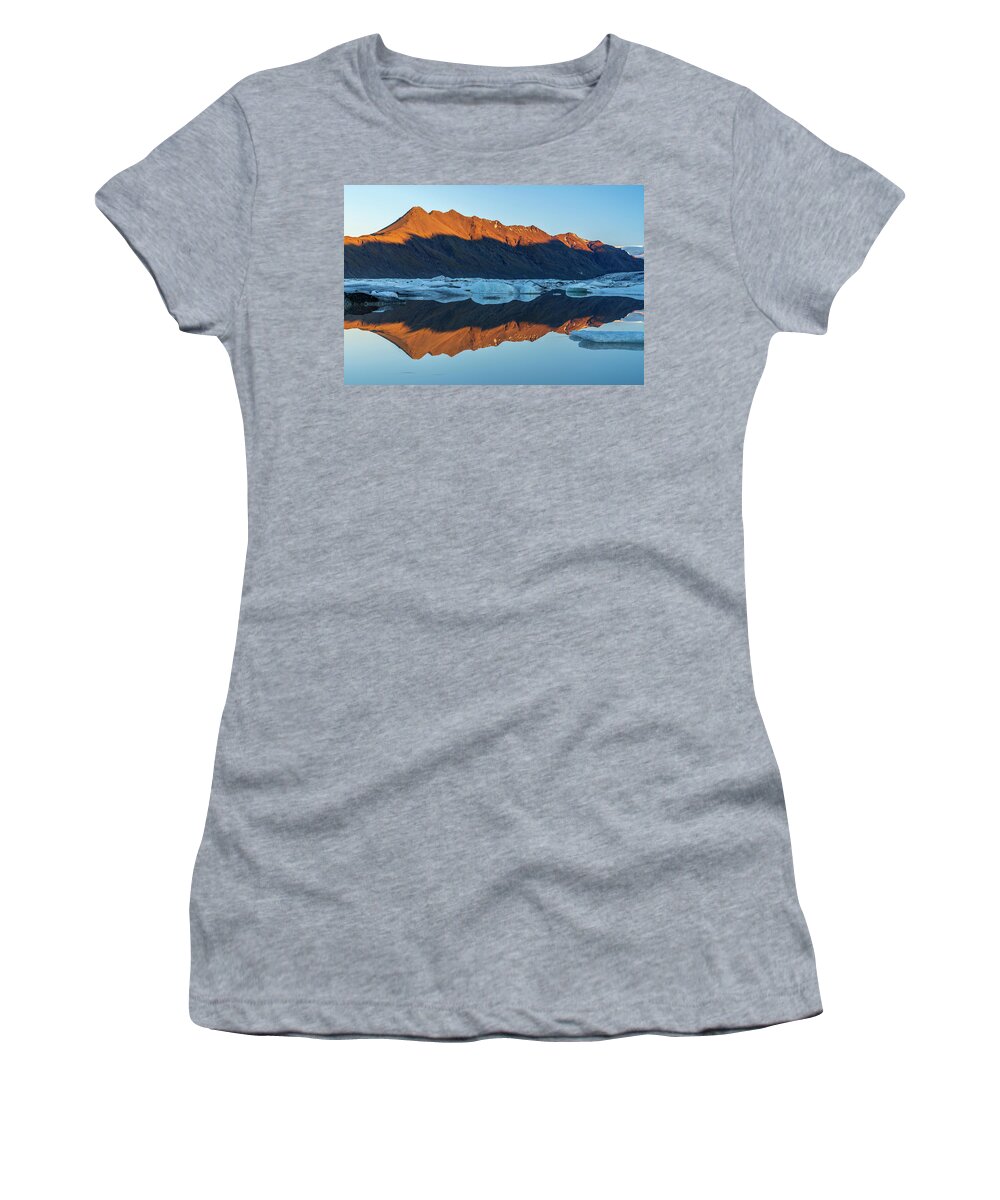 Estock Women's T-Shirt featuring the digital art Iceland, East Iceland, Austurland, Heinabergslon Glacial Lagoon by Sebastian Wasek