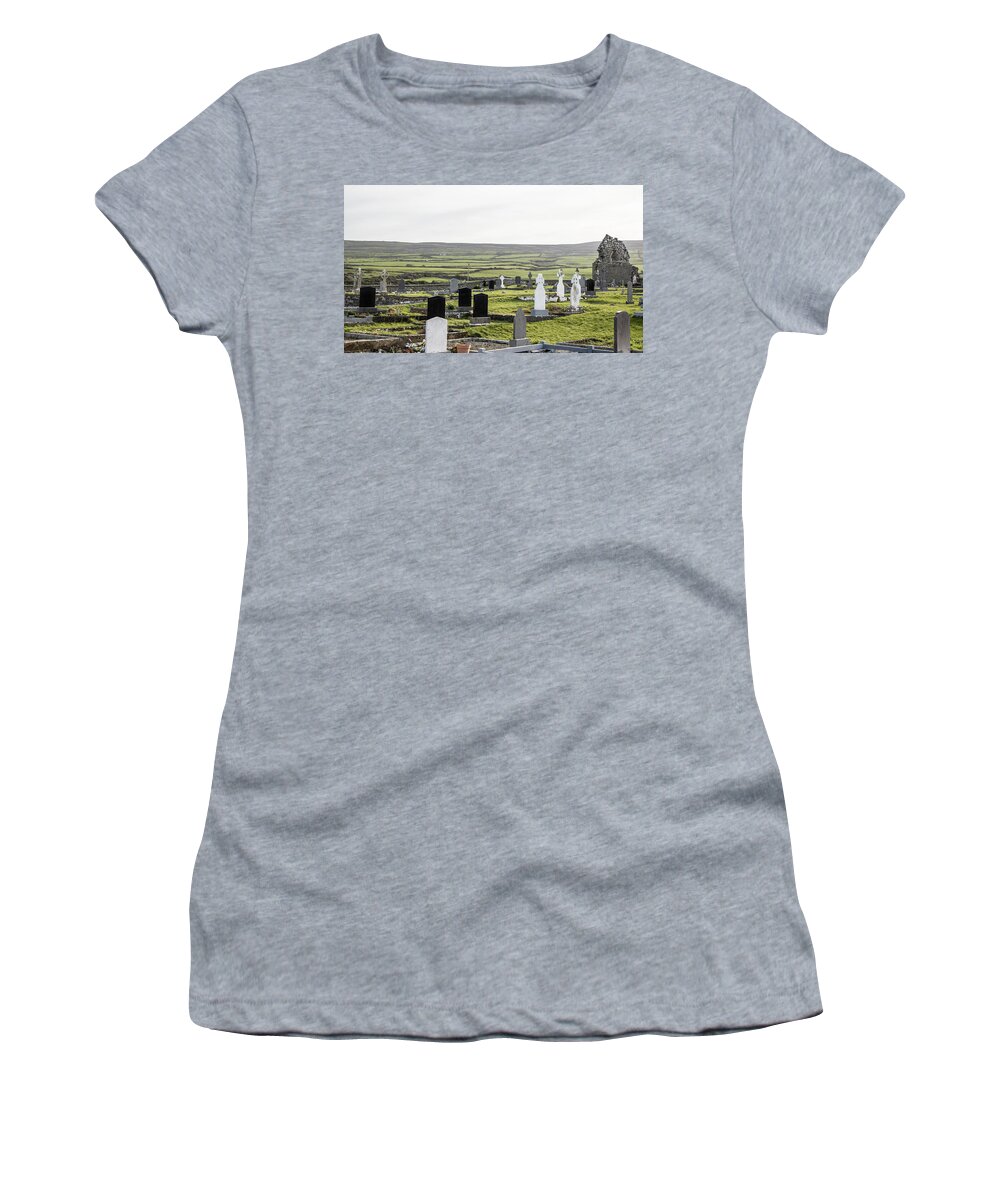 County Clare Women's T-Shirt featuring the photograph Irish Graveyard in County Clare by John McGraw