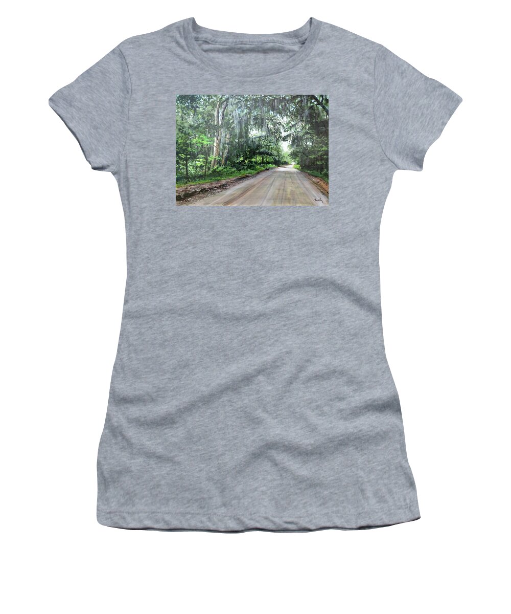 Country Road Women's T-Shirt featuring the painting Island Road by William Brody