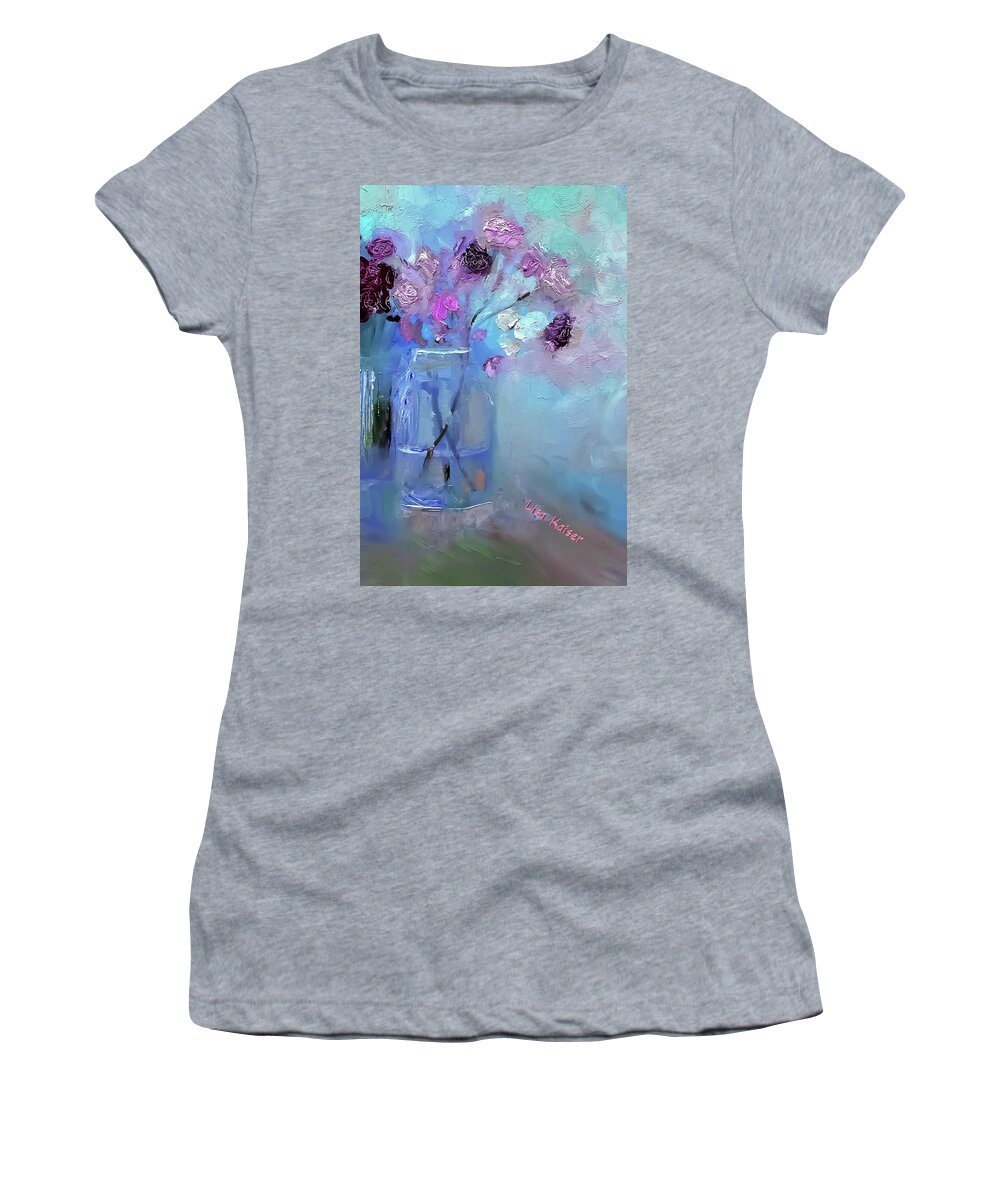 January Women's T-Shirt featuring the digital art January Carnations Painting by Lisa Kaiser