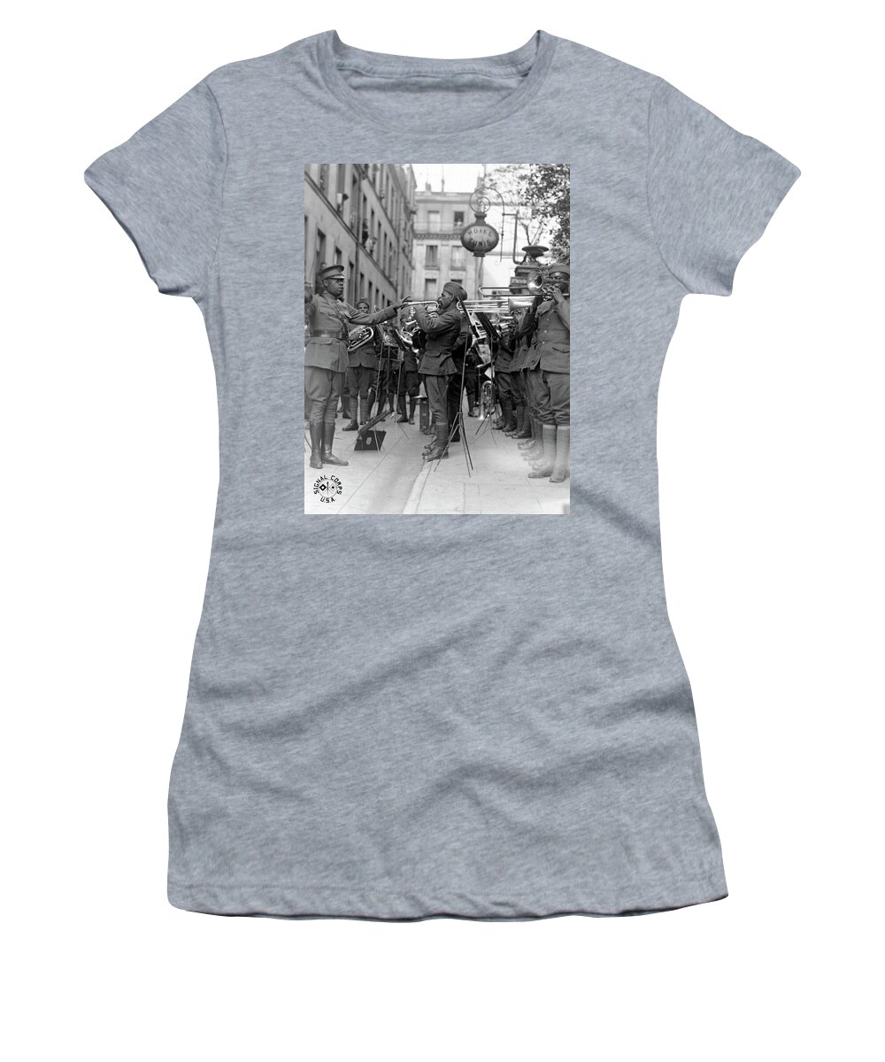 1910s Women's T-Shirt featuring the photograph Jazz For Wounded Soldiers by Underwood Archives
