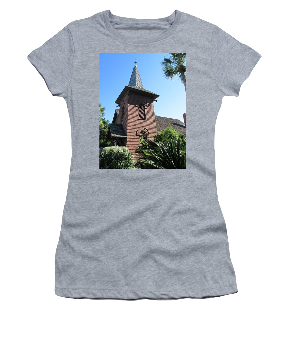 Jekyll Island Women's T-Shirt featuring the photograph Jekyll Island Church Photograph by Kimberly Walker