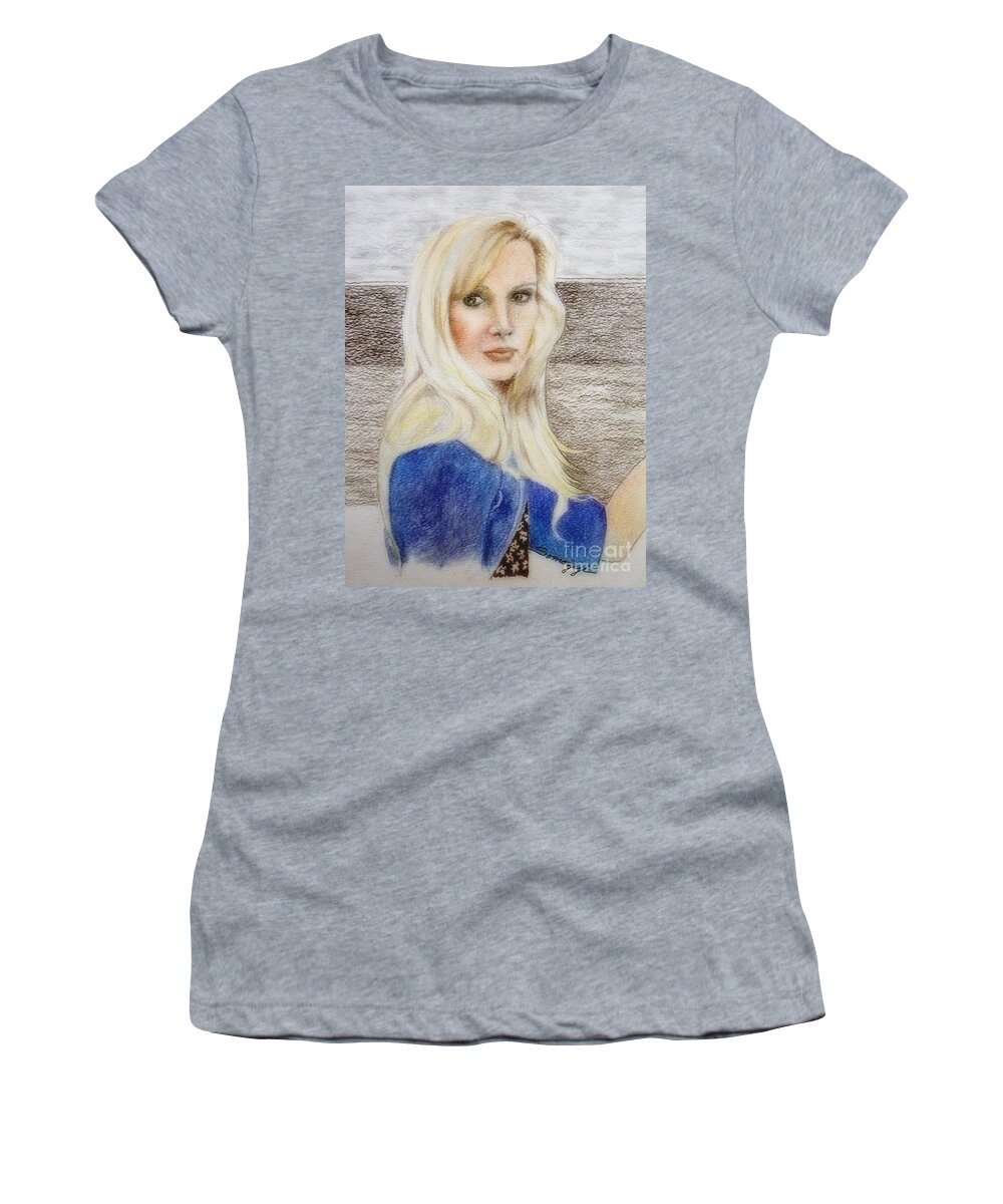 Jennifer Knight Women's T-Shirt featuring the pastel Jennifer Knight Cover #4 by Jayne Somogy