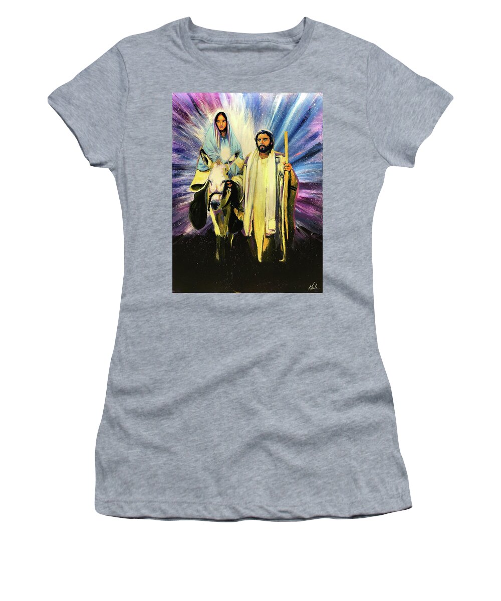 Mary Women's T-Shirt featuring the painting Journey of Hope by Steve Gamba