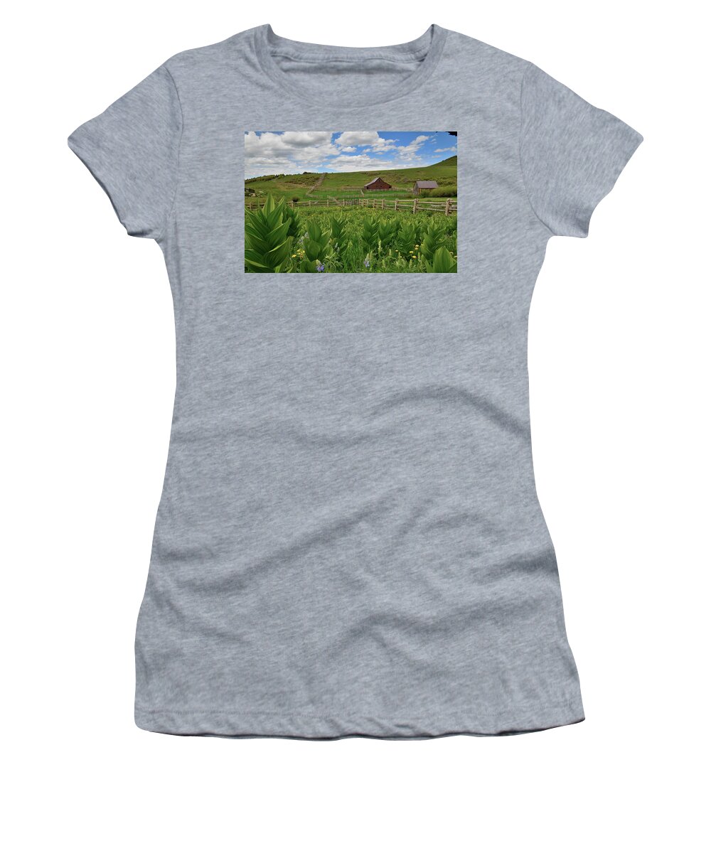Colorado Women's T-Shirt featuring the photograph Last Dollar Road Ranch Scene by Ray Mathis