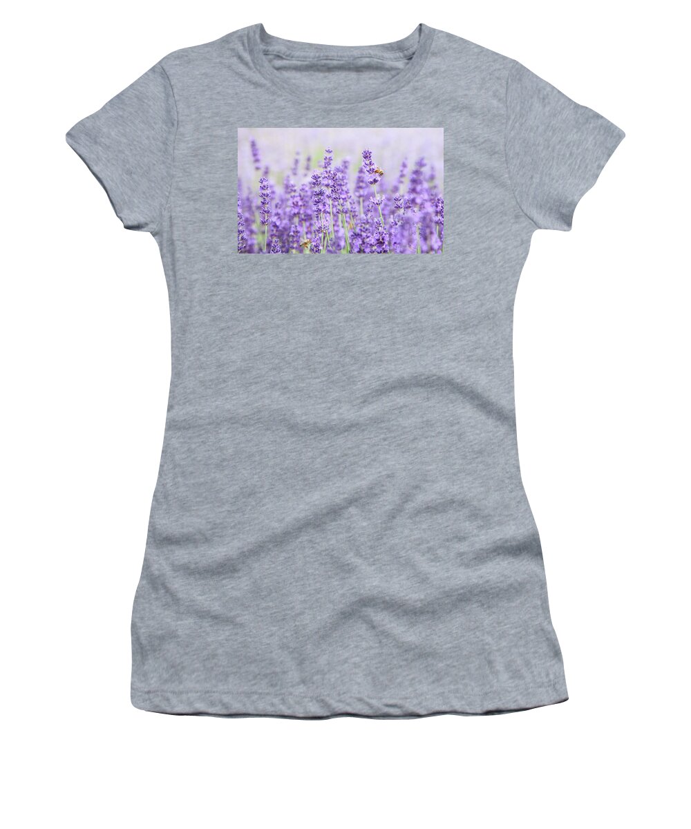Lavender Women's T-Shirt featuring the photograph Lavender Honey Factory by Theresa Tahara