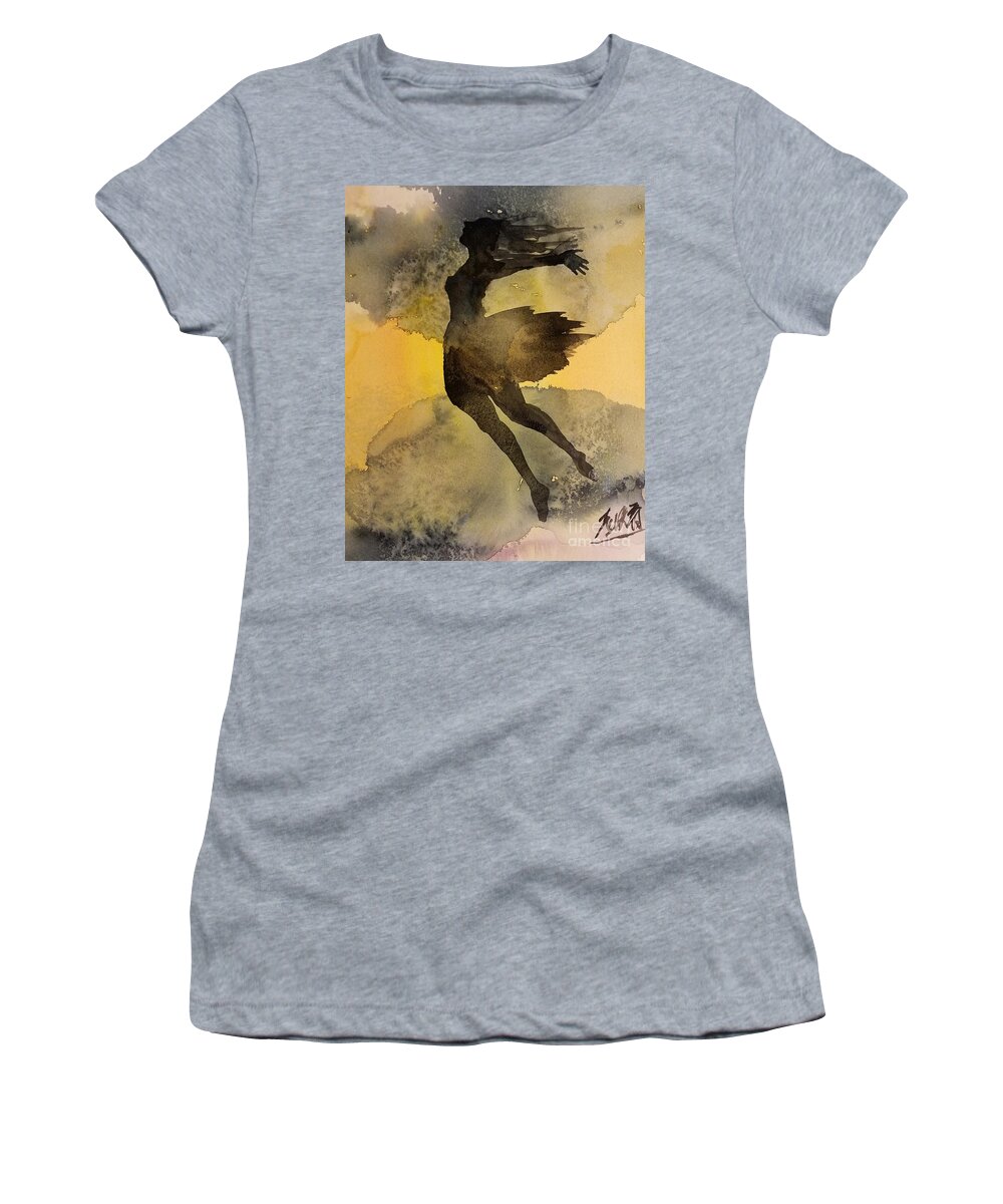 Lets Fly K Women's T-Shirt featuring the painting Lets fly K by Han in Huang wong