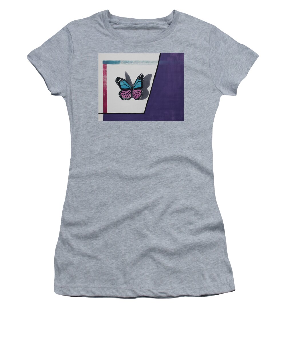 Butterfly Women's T-Shirt featuring the painting Lift Off by Berlynn