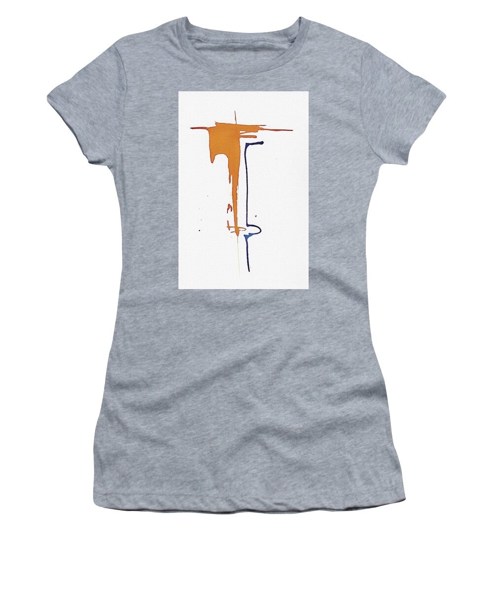 Line Women's T-Shirt featuring the painting Line by Christy Sawyer