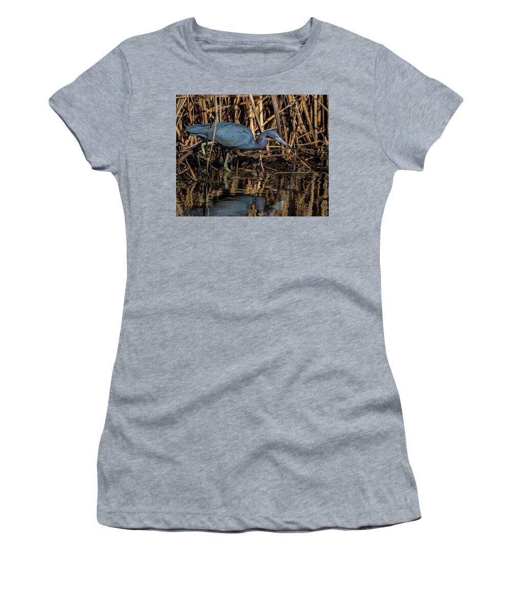 2019 Women's T-Shirt featuring the photograph Little Blue Fishing by Ray Silva