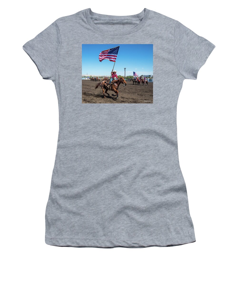 Flag Women's T-Shirt featuring the photograph Long May It Wave by Mike Long