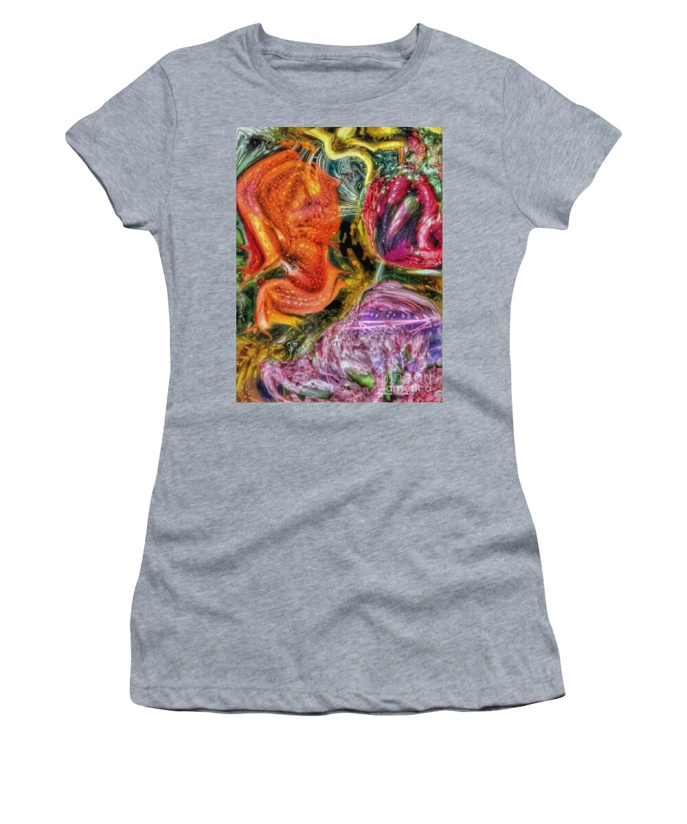 Digital Art Women's T-Shirt featuring the digital art Lost in Thought by Kathie Chicoine