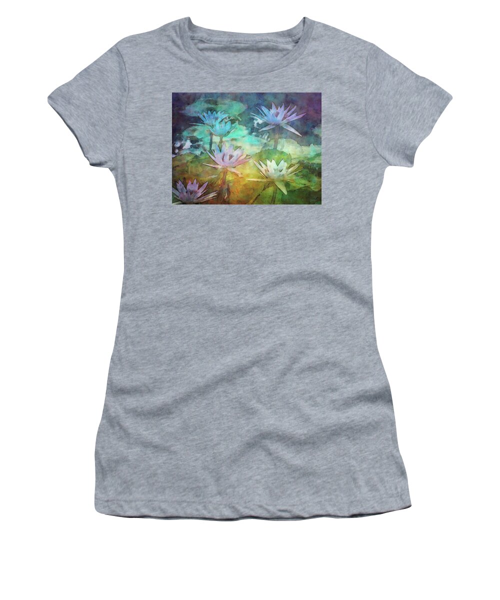 Impressionist Women's T-Shirt featuring the photograph Lotus Blossoms 4666 IDP_2 by Steven Ward
