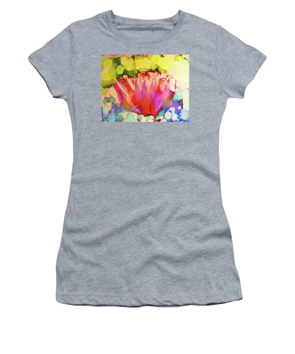 Lotus Women's T-Shirt featuring the painting Lotus Zen by Shelley Myers