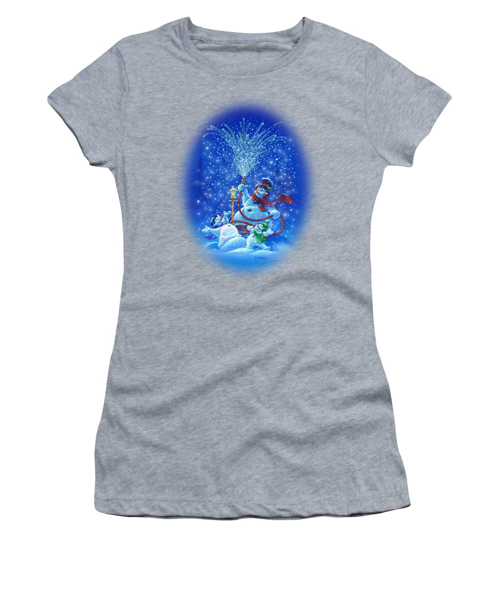 Michael Humphries Women's T-Shirt featuring the painting Making Snow by Michael Humphries