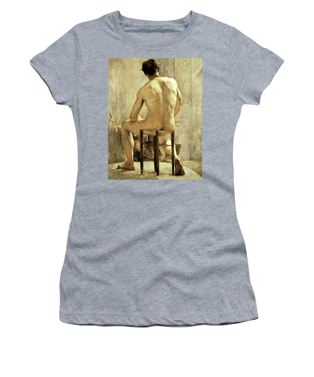 Jules Women's T-Shirt featuring the painting Male Model by Jules Gustave Besson