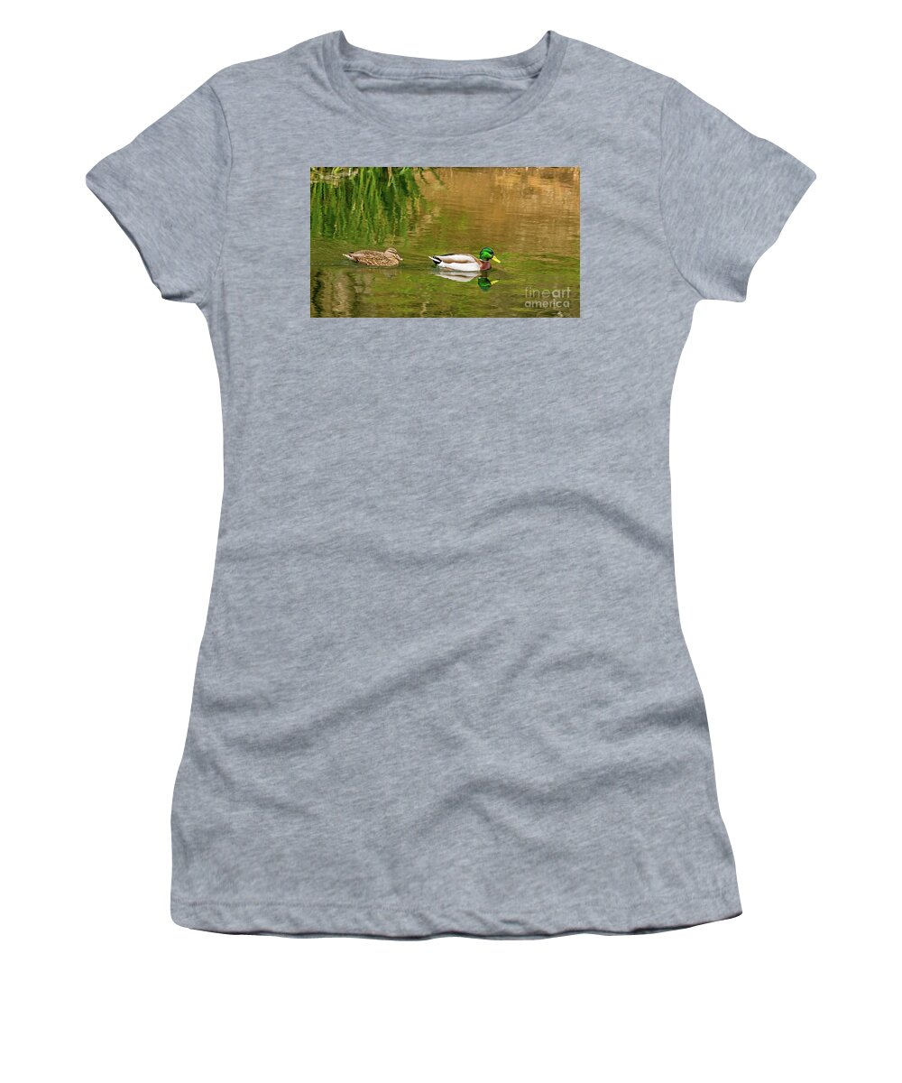 Mallard Women's T-Shirt featuring the photograph Mallard Pair II by Kate Brown