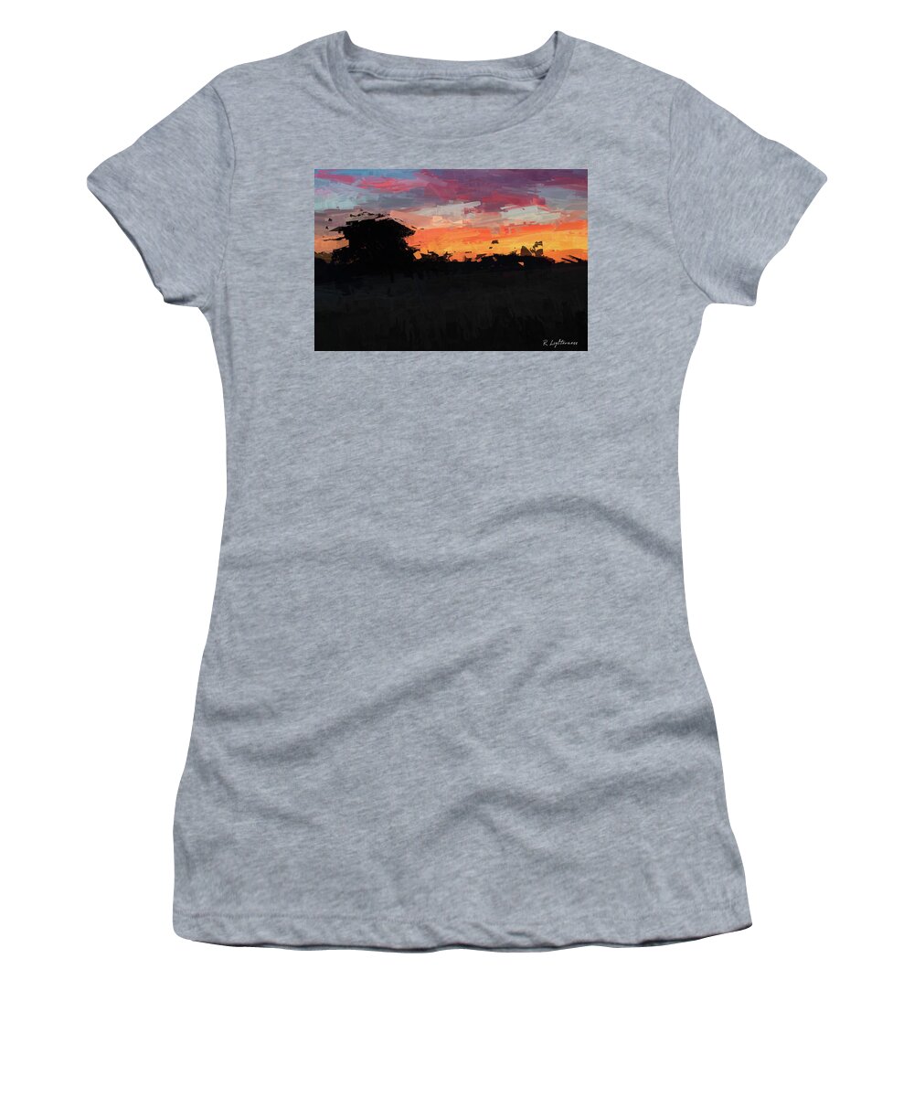 Landscape Women's T-Shirt featuring the digital art Manor Morning by Roger Lighterness