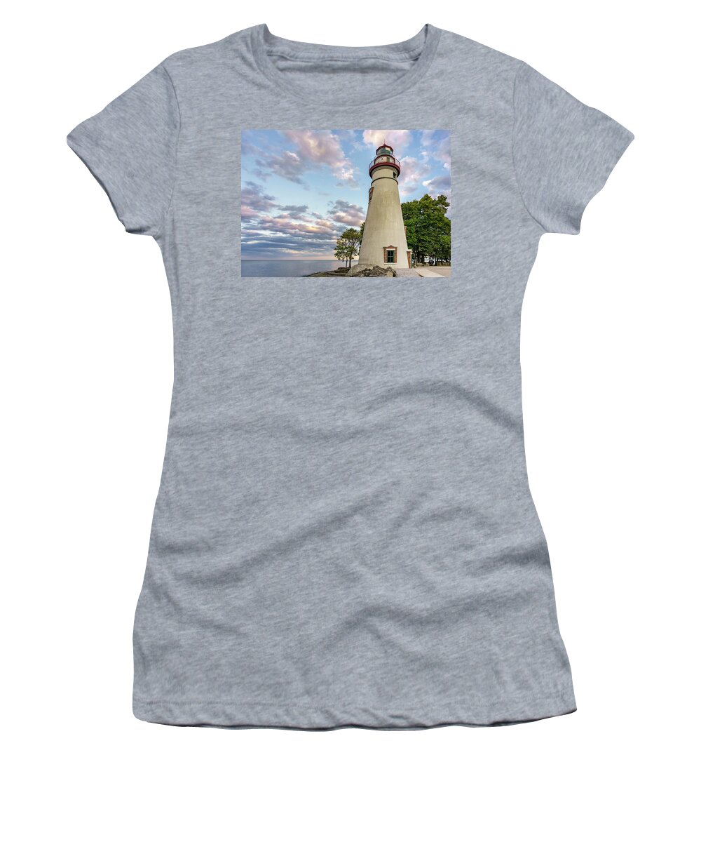 America Women's T-Shirt featuring the photograph Marblehead Lighthouse by Marianne Campolongo