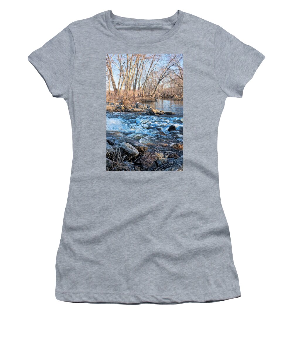 Rapids Women's T-Shirt featuring the photograph Marsh Drain 2 by Bonfire Photography