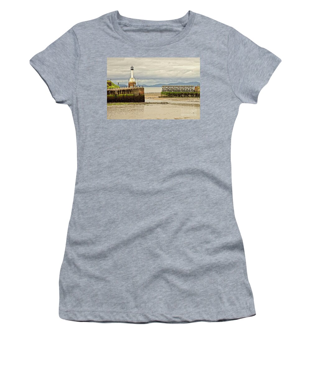 Maryport Women's T-Shirt featuring the photograph Maryport Lighthouse Cumbria by Martyn Arnold