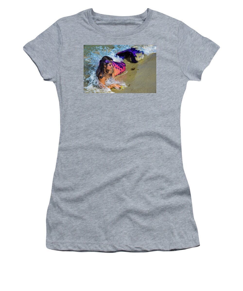 Mermaid Women's T-Shirt featuring the digital art Mermaid by Keith Lovejoy