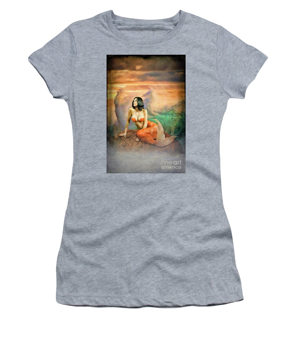 Dark Women's T-Shirt featuring the digital art Mermaid Tales by Recreating Creation