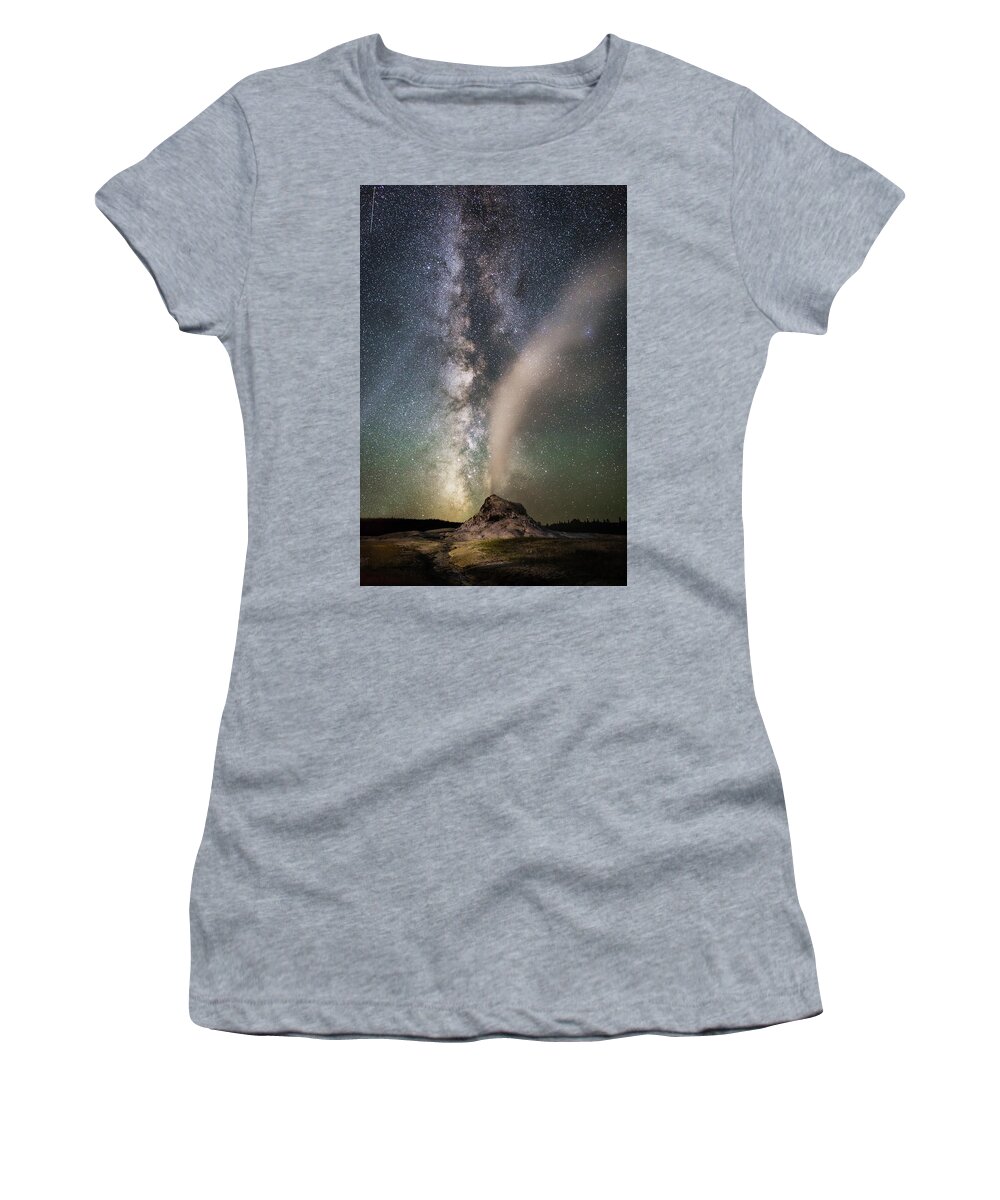 Geyser Women's T-Shirt featuring the photograph Milky Way Over White Dome by Eilish Palmer