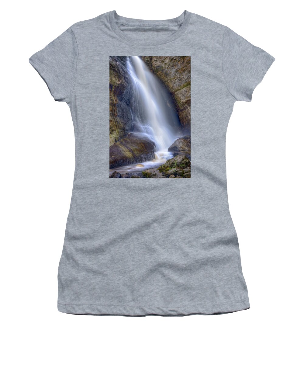 Waterfall Women's T-Shirt featuring the photograph Miners Falls by Brad Bellisle