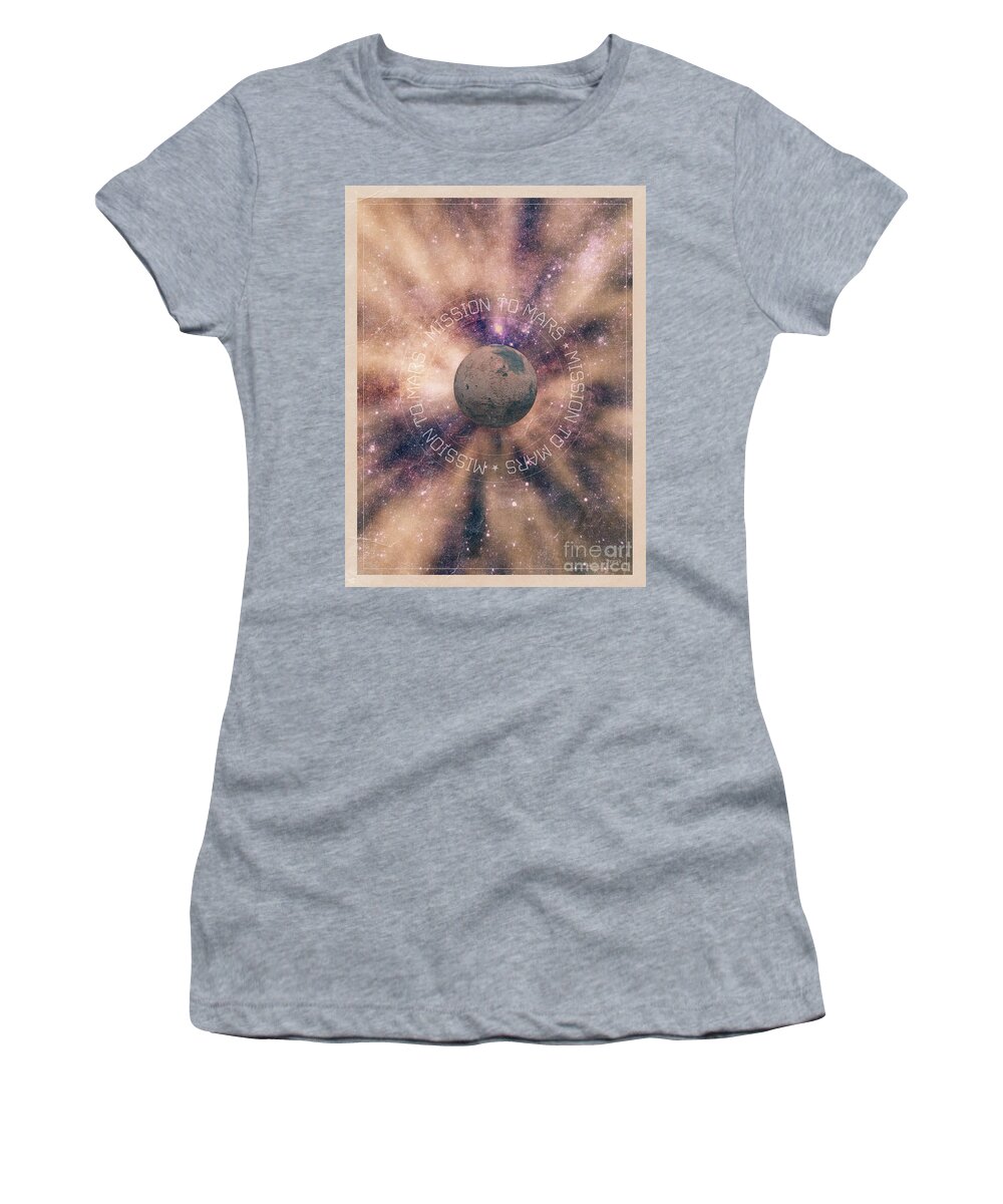 Mars Women's T-Shirt featuring the digital art Mission To Mars by Phil Perkins