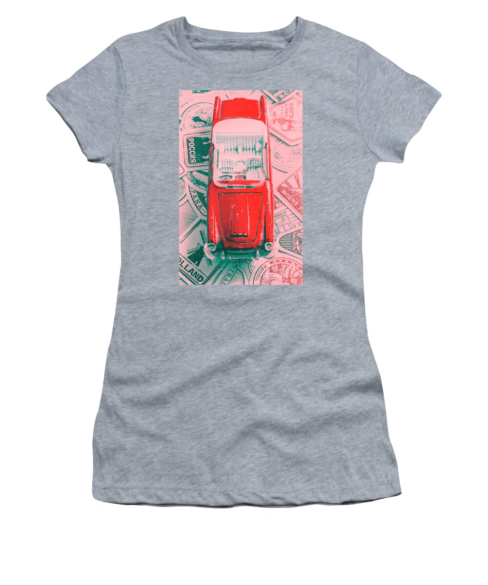 Transportation Women's T-Shirt featuring the photograph Modeling a classic by Jorgo Photography