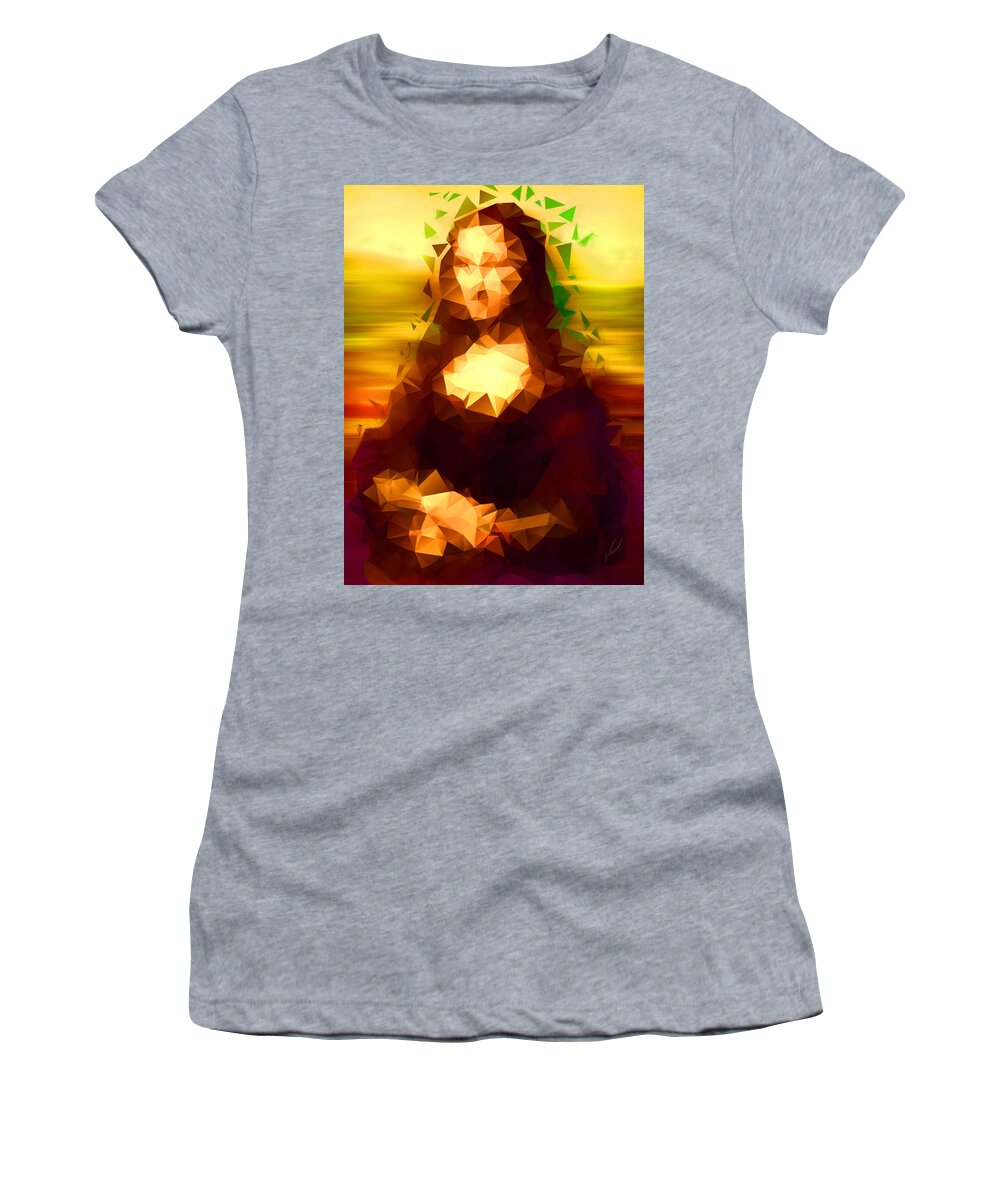 Monalisa Women's T-Shirt featuring the painting Mona by Vart Studio