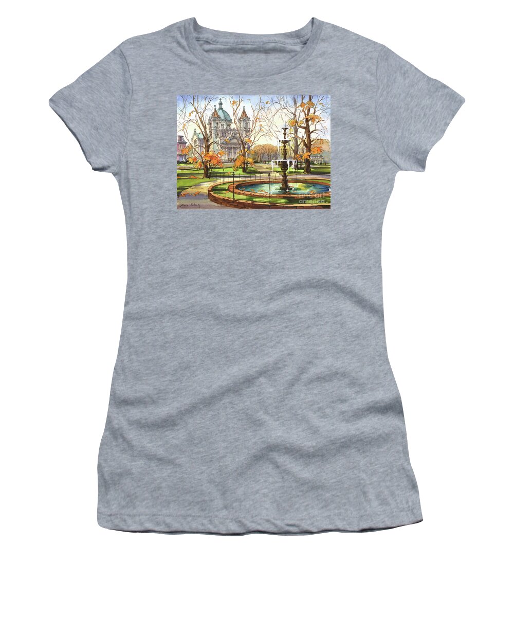 Autumn Women's T-Shirt featuring the photograph Monroe Park by Maria Rabinky