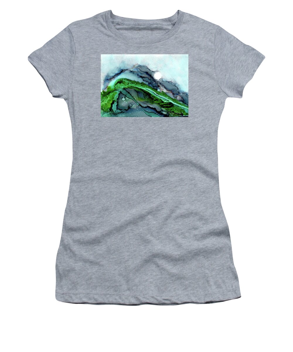 Moon Women's T-Shirt featuring the painting Moondance I by Kathryn Riley Parker