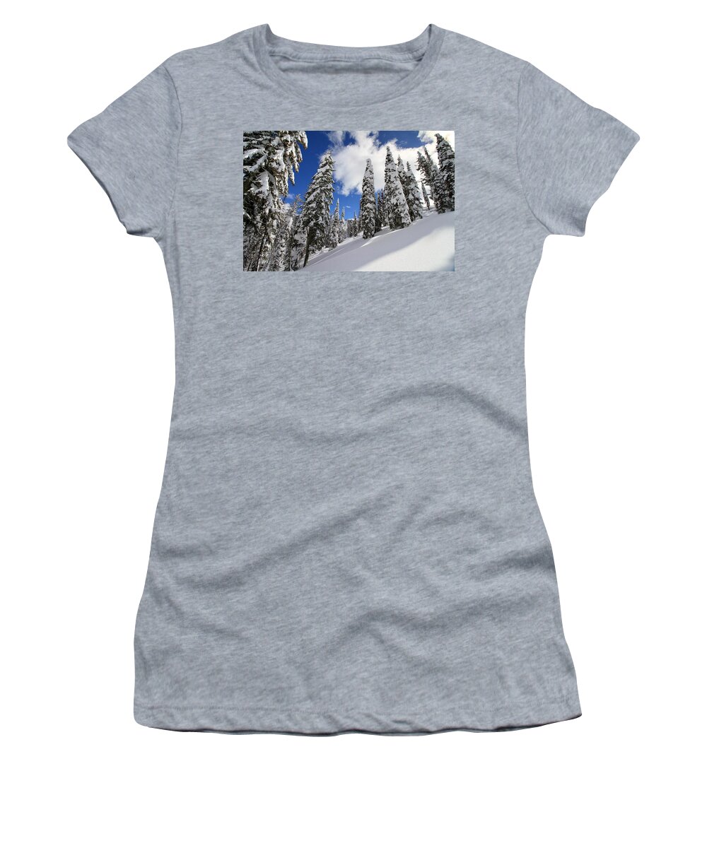 Rocky Mountains Women's T-Shirt featuring the photograph Mores Creek Summit Record Snow Fall by Ed Riche