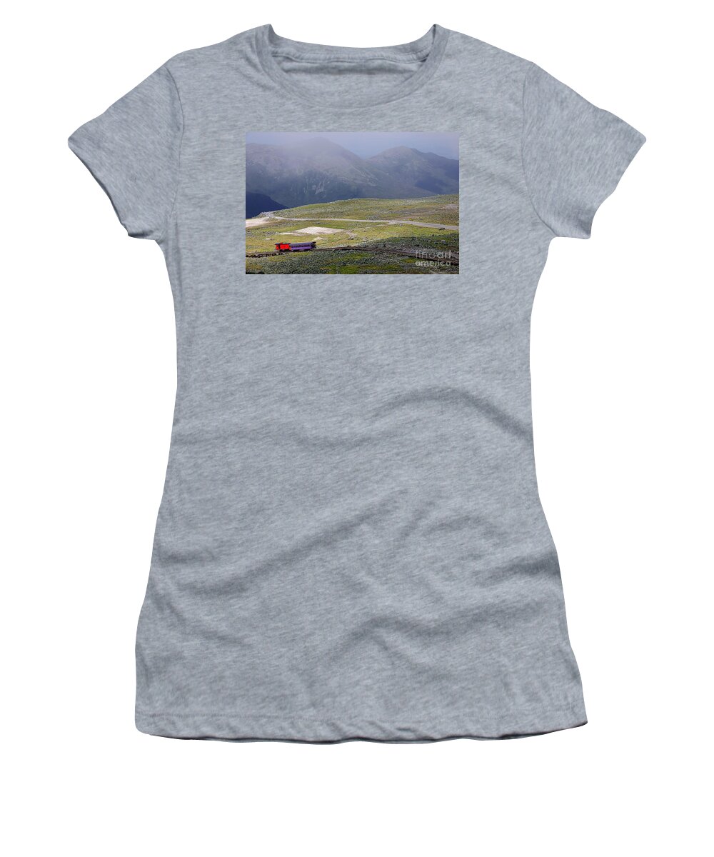 Mount Women's T-Shirt featuring the photograph Mount Washington Cog Railway by Olivier Le Queinec