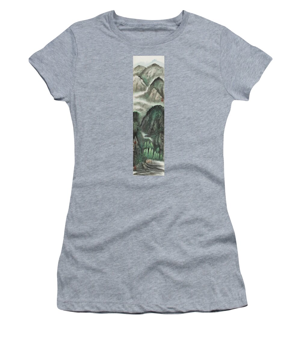Chinese Watercolor Women's T-Shirt featuring the painting The Four Seasons Version 2 - Summer by Jenny Sanders