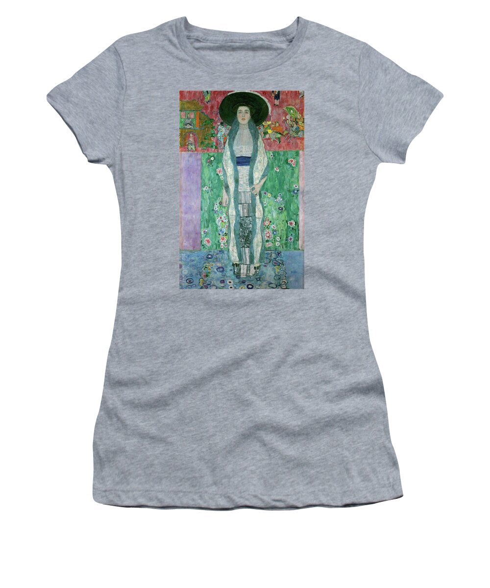 Adele Bloch-bauer Women's T-Shirt featuring the painting Mrs. Adele Bloch-Bauer II Oil on canvas. by Gustav Klimt -1862-1918-