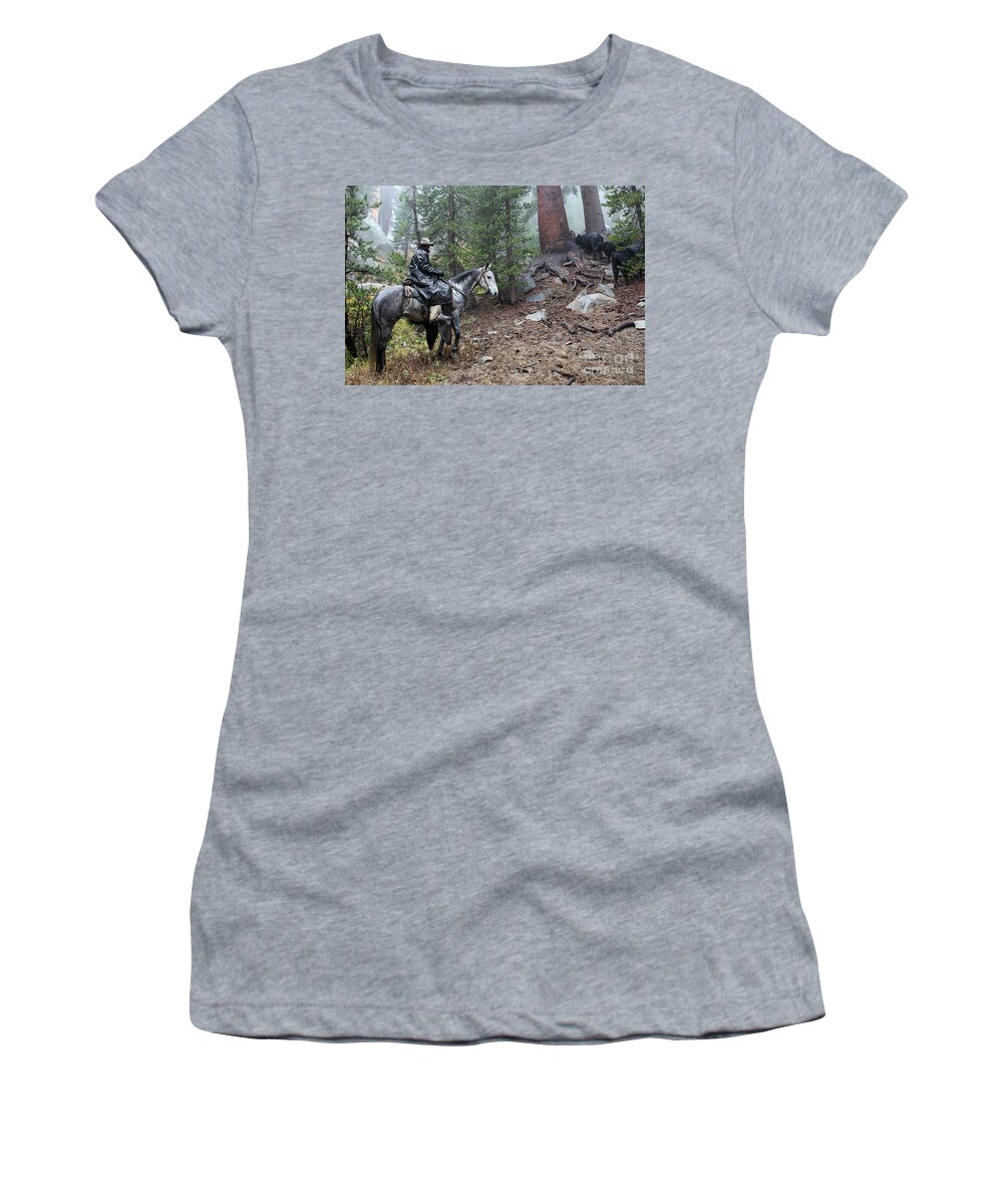 Horse Women's T-Shirt featuring the photograph Mud Riding by Diane Bohna
