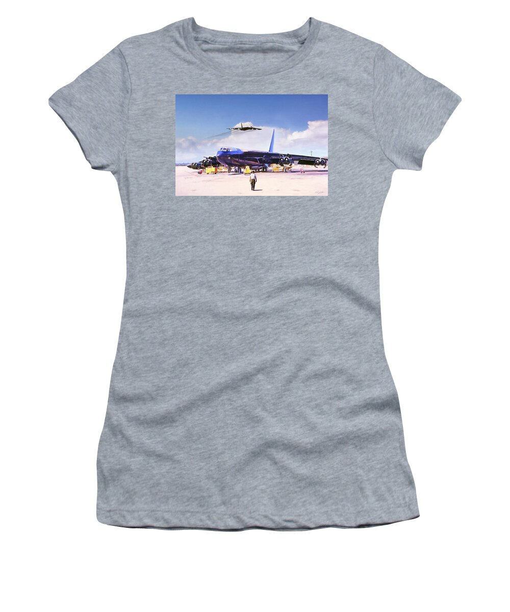 Aviation Women's T-Shirt featuring the digital art My Baby B-52 by Peter Chilelli